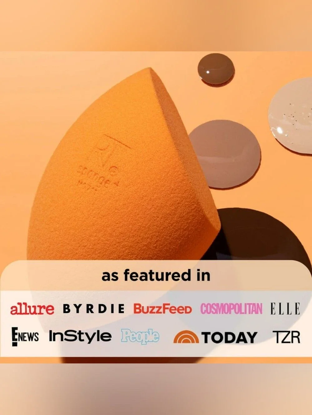Real Techniques Iconic Blend + Set Makeup Sponge Duo, Orange & Pink Makeup Spong